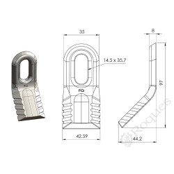 COUTEAU Y "RAVAGEUR" 35x8 Forges Gorce FG000130