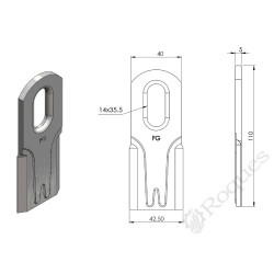 COUTEAU Y 40x5 PLAT FORGES GORCE FG000102PL - 110.40.5