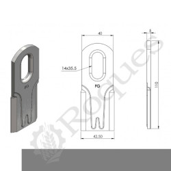 COUTEAU Y 40x5 PLAT FORGES GORCE FG000102PL - 110.40.5