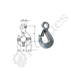 CROCHET DE LEVAGE AVEC LINGUET DE SECURITE ( 1000 KG )