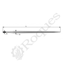 DENT DE FOURCHE 35X640 FIL. BAGUE + ECROU Forges du Saut du Tarn