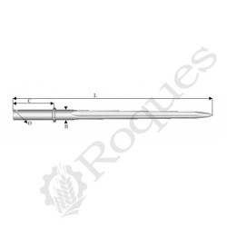 DENT DE FOURCHE 35X850 PERCEE A EPAULEMENT Forges du Saut du Tarn 