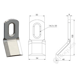 COUTEAU bisauté 50x8 FORESTIER FORGE GORCE FG000140 / 105.50.8