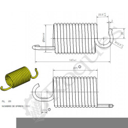 RESSORT ENVELLOPANT D54 LG147 FIL6 SP.13.5