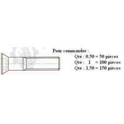 VIS FHC 10.9 brut DIN 7991 M8x50 ( prix aux 100 pièces ) 