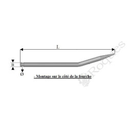 DENT DE FOURCHE - DOIGT CAMBRE 25X550 N°26 Forges du Saut du Tarn 