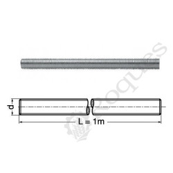 TIGE FILETEE M12 8.8 ZINGUEE DIN 975