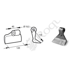 MARTEAU TYPE BECCHIO 40X120 TR. 19.5 R110 / MUZZI