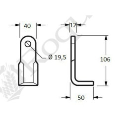 COUTEAU Y TYPE BECCHIO 40x12 L106 Dpt 50 Trou 19.5 / EUROZAPPA 