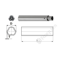 TUBE Bondioli SFT S6 80° EXT. FREE ROT. 58.5x3.35 (12316) L : 1255 MM