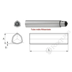 TUBE RILSAN Bondioli G8 80° INT. 45.6x5.8 L : 1500 MM ( ex 24518 )