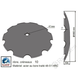 DISQUE CRENELE "NIAUX 200" 660X7 TC41 