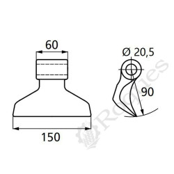 MARTEAU DE BROYEUR ( Eurozappa ) TYPE HUMUS 