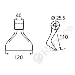 MARTEAU DE BROYEUR ( Eurozappa ) TYPE QUIVOGNE 