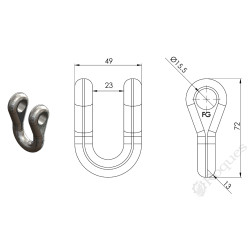 MANILLE DROITE D'EPAREUSE FORGES GORCE FG000708 FIL.14 / Ø15.5 *