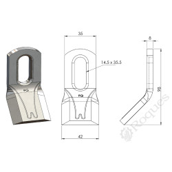 COUTEAU D'EPAREUSE FORGES GORCE FG000136 35X8 LG 98 