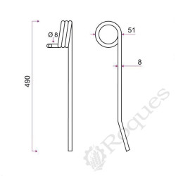 DENT ETRILLE TYPE HATZENBILCHER 8 mm 931128 GRANGE & WALTER GW 488 