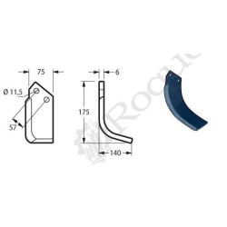 LAME D. HELICOïDALE TYPE ROTAVATOR P HOWARD / EUROZAPPA